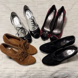 Michael Kors Brown Suede Lace-Up Heels - Cognac Suede